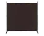 184 cm Single Panel Room Divider w/ Wheels Rolling Fabric Partition Privacy Brown