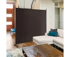 184 cm Single Panel Room Divider w/ Wheels Rolling Fabric Partition Privacy Brown