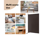 184 cm Single Panel Room Divider w/ Wheels Rolling Fabric Partition Privacy Brown