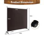 184 cm Single Panel Room Divider w/ Wheels Rolling Fabric Partition Privacy Brown