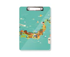 Traditional Japanese Culture Map Clipboard Folder Writing Pad Backing Plate A4