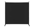 184 cm Single Panel Room Divider w/ Wheels Rolling Fabric Partition Privacy Black