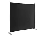 184 cm Single Panel Room Divider w/ Wheels Rolling Fabric Partition Privacy Black