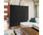 184 cm Single Panel Room Divider w/ Wheels Rolling Fabric Partition Privacy Black