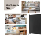 184 cm Single Panel Room Divider w/ Wheels Rolling Fabric Partition Privacy Black