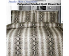 Big Sleep Snake Skin Chocolate Quilt Cover Set Double