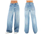 Women's Jeans High Waisted Wide Leg Baggy Jean for Women Denim Pants-Dark blue