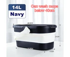 BOOMJOY 14L Collapsible Bucket Foldable Mop Bucket for Cleaning Water Bucket for Camping Window Washing Laundry Fishing Navy