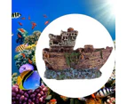 Aquarium Fish Tank Boat Ornament Pirate Ships Resin Landscape Underwater Decor