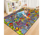 Kids Rug City Life with Cars and Toys Educational Road Traffic Play Rug - Style 1