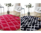 Round Rugs for Bedroom Fluffy Living Room Round Area Rugs Soft Geometric Shaggy Rugs Kids Room Floor Mats-Pattern 1