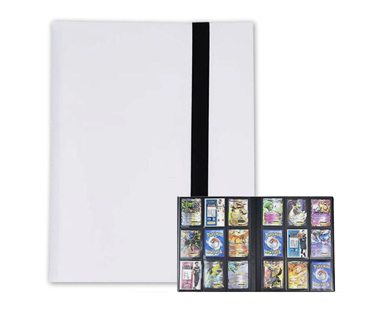 Vivva 360 Cards Album Book Cartoon Anime Game Card EX GX Collectors Folder Holder, White