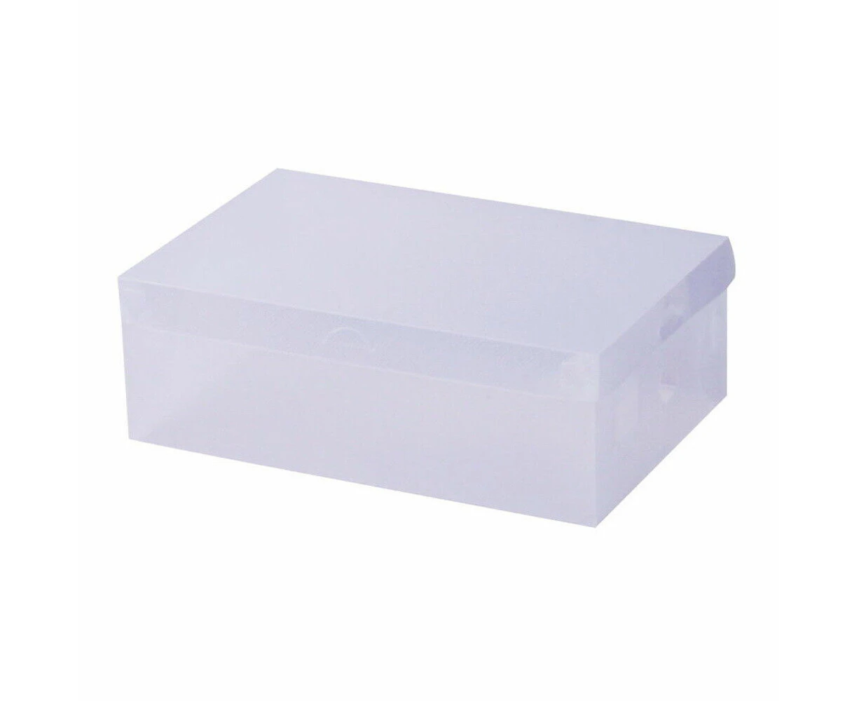 20X Shoe Box Storage Boxes Foldable Stackable Case Clear Plastic