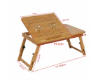 Foldable Bamboo Laptop Table Adjustable Desk Computer Bed Work Study Tray Stand