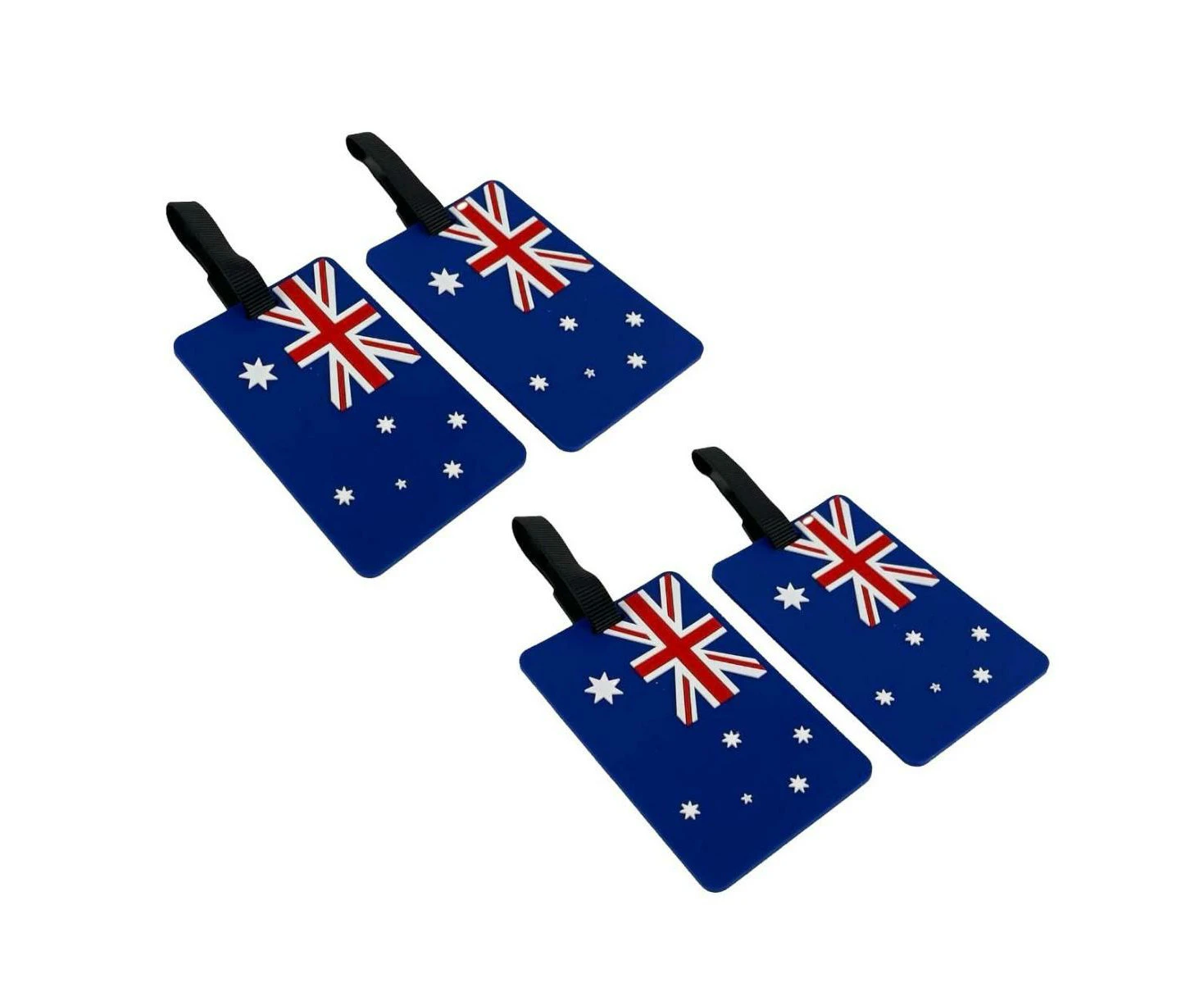 Travel Luggage Tags Australian Flag Name Tag Address ID Labels for Suitcase Bag - Pack of 4