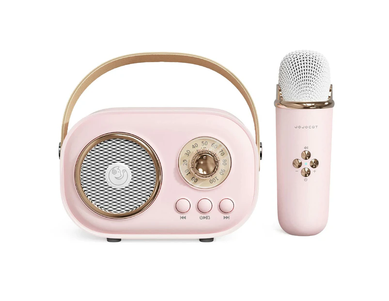 Mini Karaoke Machine,Karaoke Machine for Kids and Adults,Cute Karaoke with Microphone Set,Portable Bluetooth Speaker with Microphone,Retro Handheld