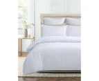 CleverPolly Premium Waffle Microfibre Quilt Cover Set - White