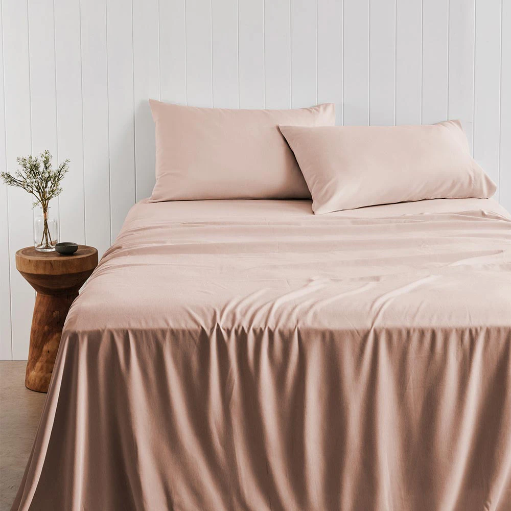 Adorn Living Bamboo Blend Sheet Set - Nude Pink - Double