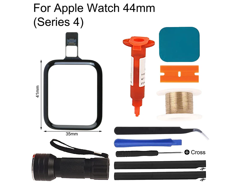 Watch LCD Front Glass Cover Touch Screen Digitizer Replacement with Flex Cable for Apple Watch Series 2/3 4 5 SE- For Apple Watch 44mm (Series 4)