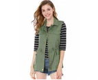 Allegra K Drawstring Waist Cargo Vest - Green