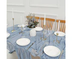 Table Runner Boho Gauze Cloth Wedding Table Runner Wedding Table Decor - Blue