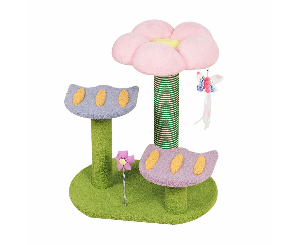 Hollypet Flower Cat Activity Tree Natural Sisal with Scratching Post-D