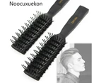 1pc Ribbed Comb for Men Boy Fluffy Hair Brush Salon Hairdressing Comb Massage Ribs Hair Comb Scalp Barber Hair Styling Tool - Black RED