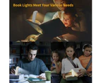 USB Rechargeable Book Reading Light with Timer - 3 Amber Colors, 5 Brightness Levels, Portable Clip-On LED