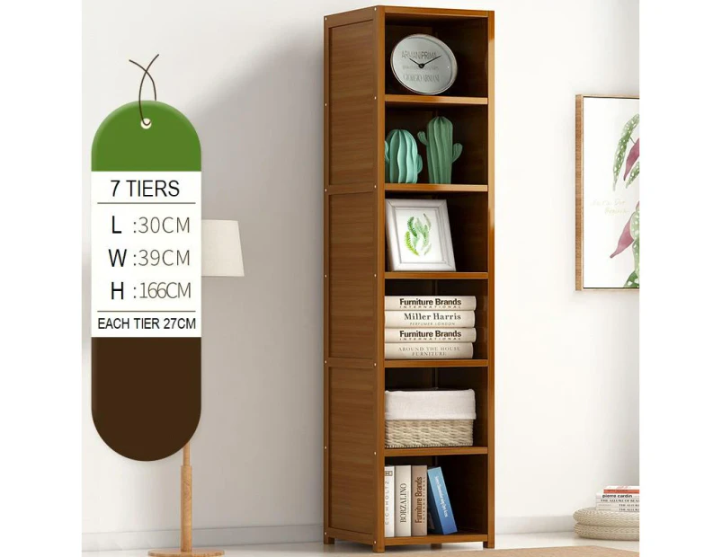 Solid Bamboo Corner Storage Organizer Plan Stand Book Shelf 5/6/7 Tier