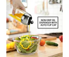 Olive Oil Dispenser - 14 OZ Glass Oil and Vinegar Dispenser Bottles Set for Kitchen No Drip-Set of 2
