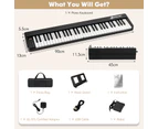Costway 61-Key Electronic Keyboard Folding Digital Piano w/Carry Bag & Music Stand USB/Bluetooth/APP