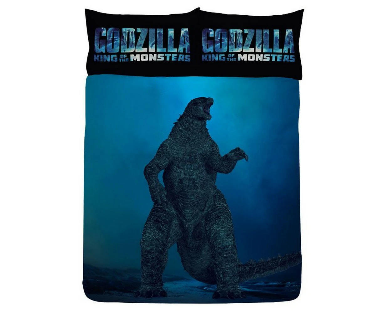 Godzilla Vs King Ghidorah Duvet Cover Set (Blue/Orange) - AG2625