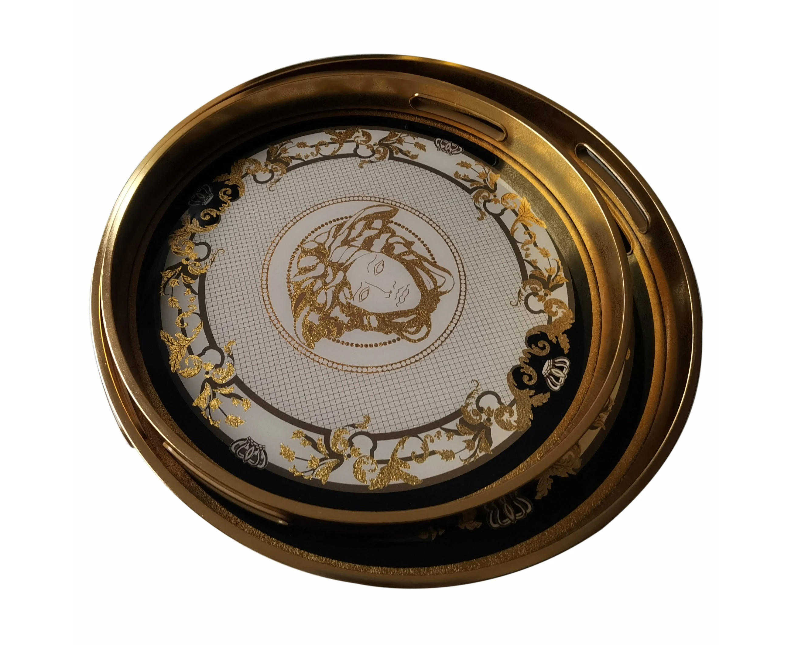 The House of Florence Medusa Luxe Home Decoration Set of 2 Round Trays