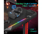 Advwin Gaming Office Desk RGB LED Carbon Fiber Gamer Workstation Study Table 120cm