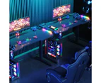 Advwin Gaming Office Desk RGB LED Carbon Fiber Gamer Workstation Study Table 120cm