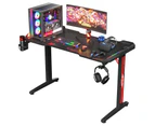 Advwin Gaming Office Desk RGB LED Carbon Fiber Gamer Workstation Study Table 120cm