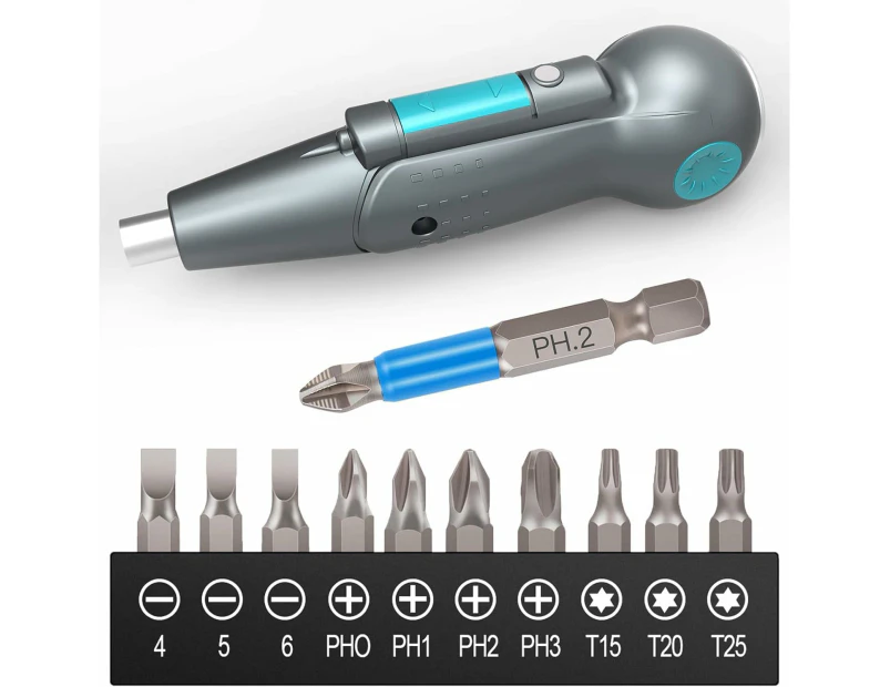 Cordless Screwdriver, Mini Electric Screwdriver Set, Rechargeable Cordless Power Repair Tool Kits with 13 PCS Bits, Type-C Charging Cable