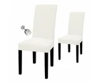 Toscano 2 Pcs Dining Chair Covers Waterproof Stretch for Home Banquet-Ivory White