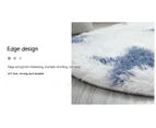 Tie Dye Round Rugs Super Soft Shaggy Pile Kids Bedroom Area Rugs Geometric Round Rugs - Non-Slip Home Decor Cute Teen Room Rugs-White circle