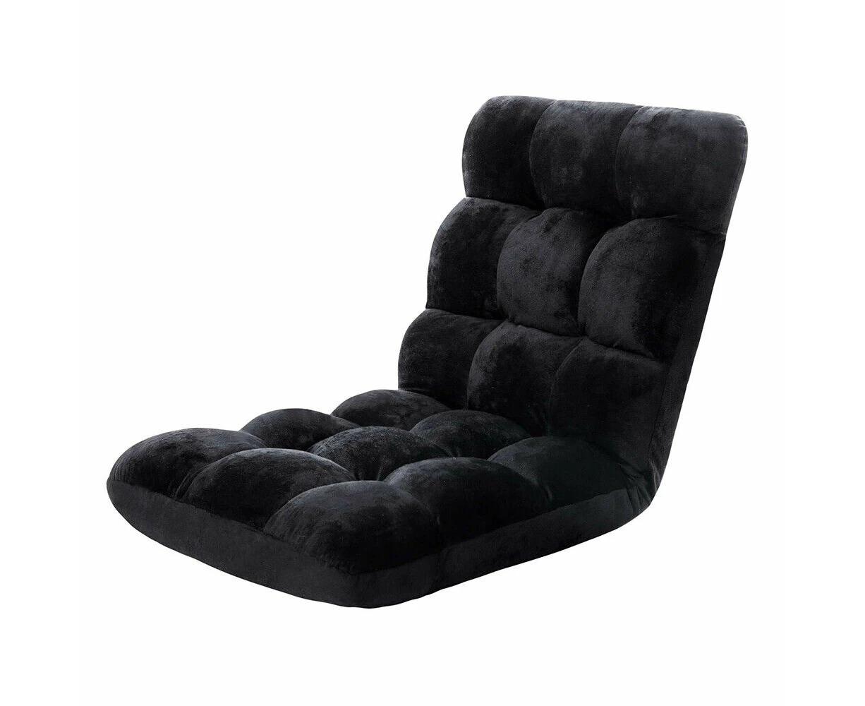 Lounge Sofa Bed Floor Recliner Futon Couch Folding Chair Cushion Black