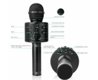 Wireless Bluetooth Karaoke Microphone for Kids, 5-in-1 Portable Handheld Karaoke Mic Speaker Player Recorder with Adjustable Remix FM Radio for Kid