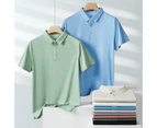 Mens Dry Fit Shirts Golf Collared Shirt Short Sleeve Lightweight Outdoor Casual Work Performance Shirts-Lake Blue