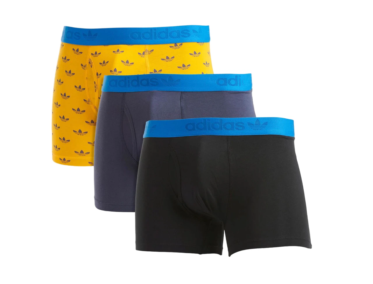 3 x Adidas Mens Multi Coloured Trunks Cotton Comfort Flex Everyday Underwear Cotton