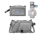 Portable Diaper Changing Pad with Shoulder Strap Water-resistant Diaper Changing Mat Baby Kit for Newborn Girls and Boys - Grey