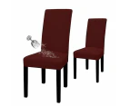 Toscano 2 Pcs Dining Chair Covers Waterproof Stretch for Home Banquet-WineRed