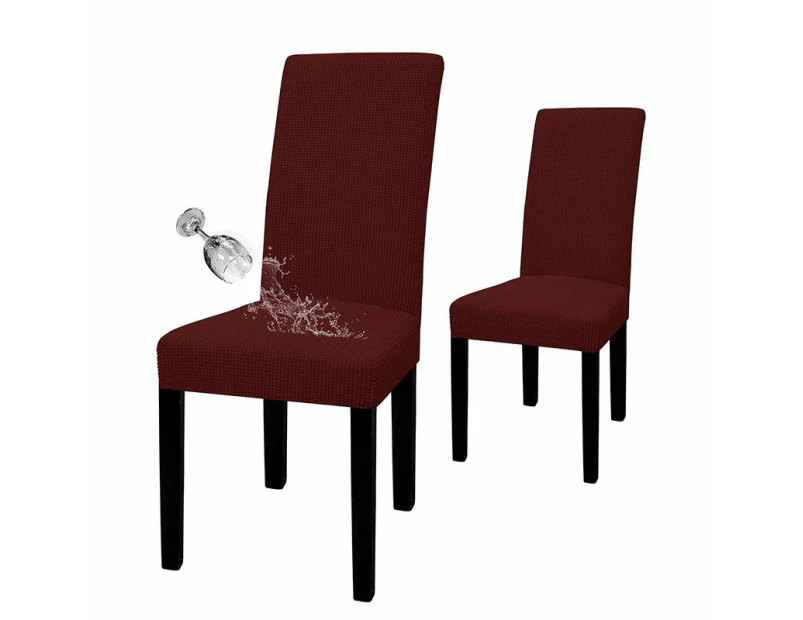 Toscano 2 Pcs Dining Chair Covers Waterproof Stretch for Home Banquet-WineRed