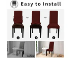 Toscano 2 Pcs Dining Chair Covers Waterproof Stretch for Home Banquet-WineRed