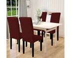 Toscano 4 Pcs Dining Chair Covers Waterproof Stretch for Home Banquet-WineRed