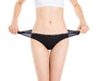 Women's Thongs Cotton Breathable Panties Stretch Bikini Underwear-apricot