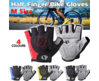 M Size Anti-Slip Half Finger Cycling Gloves Padded - Yellow